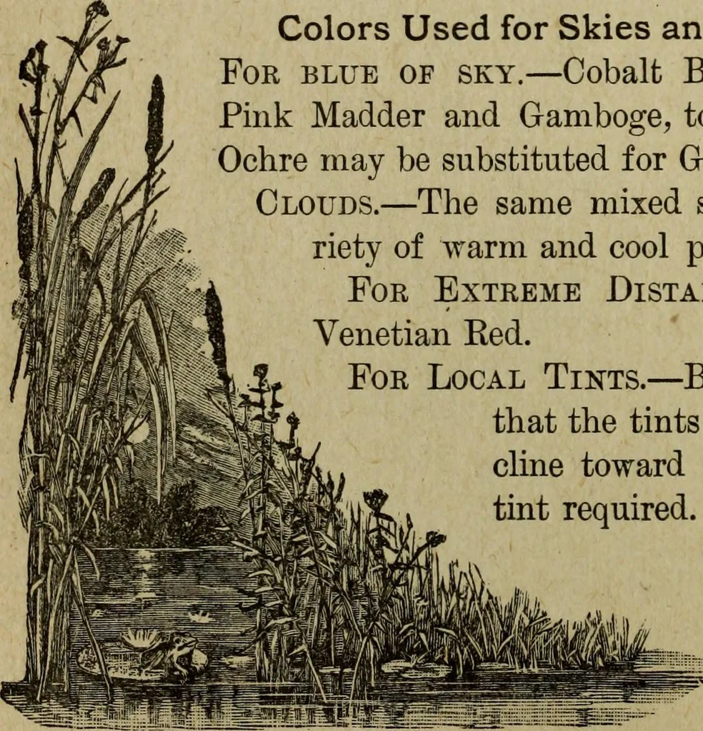 An illustration from Ladies' manual of art : or, Profit and pastime : a self teacher in all branches of decorative art, embracing every variety of painting and drawing on china, glass, velvet, canvas, paper and wood : the secret of all glass transparencies, sketching from nature, pastel and crayon drawing, taxidermy, etc, 1887, leaf 51