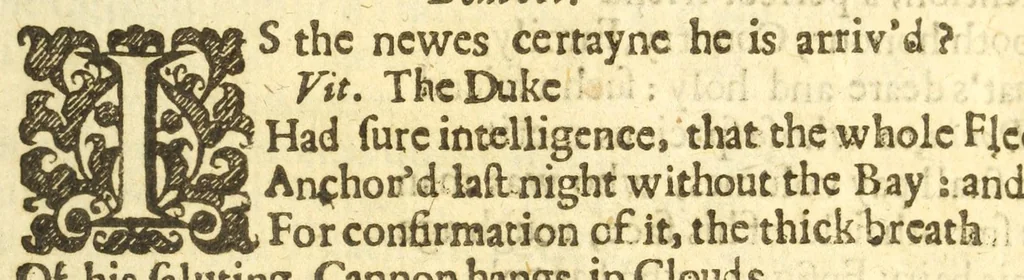 An illustration from The ladies priviledge : as it was acted with good allowance at the Cock-pit in Drury-Lane, and before Their Majesties at White-Hall twice : by Their Maiesties Servants, 1640, leaf 13