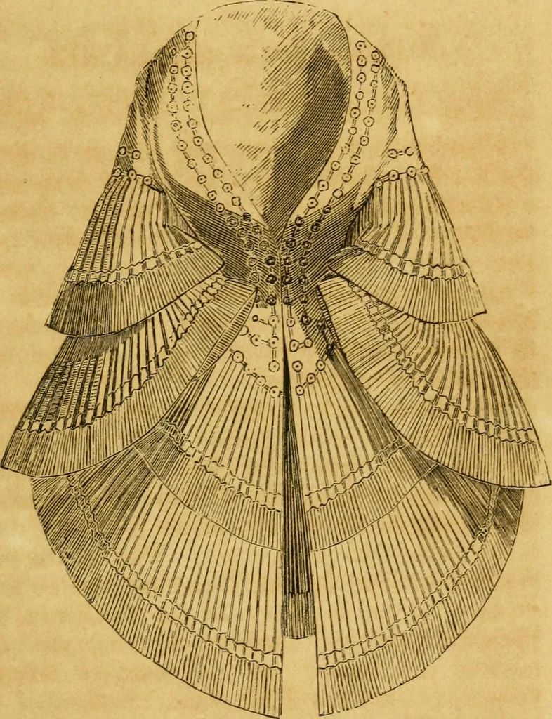 An illustration from The Ladies' self instructor in millinery and mantua making, embroidery and appliqué, canvas-work, knitting, netting, and crochet-work, 1853, leaf 110