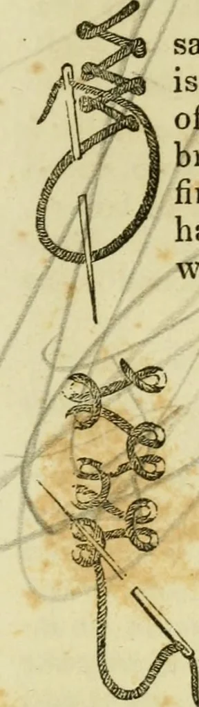An illustration from The Ladies' self instructor in millinery and mantua making, embroidery and appliqué, canvas-work, knitting, netting, and crochet-work, 1853, leaf 126