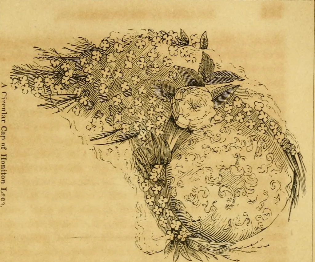 An illustration from The Ladies' self instructor in millinery and mantua making, embroidery and appliqué, canvas-work, knitting, netting, and crochet-work, 1853, leaf 164
