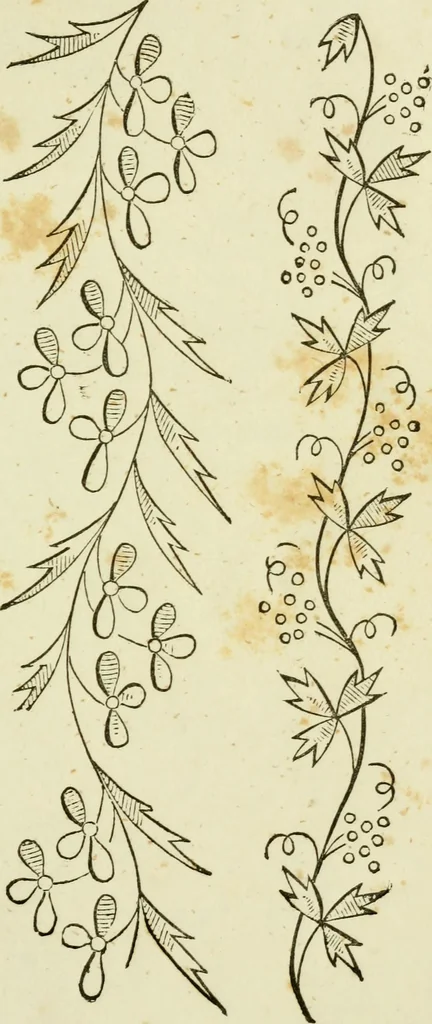 An illustration from The Ladies' self instructor in millinery and mantua making, embroidery and appliqué, canvas-work, knitting, netting, and crochet-work, 1853, leaf 26