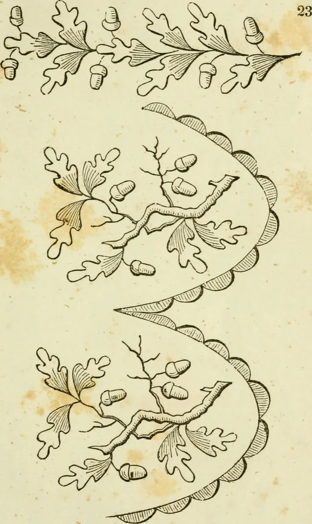 An illustration from The Ladies' self instructor in millinery and mantua making, embroidery and appliqué, canvas-work, knitting, netting, and crochet-work, 1853, leaf 30
