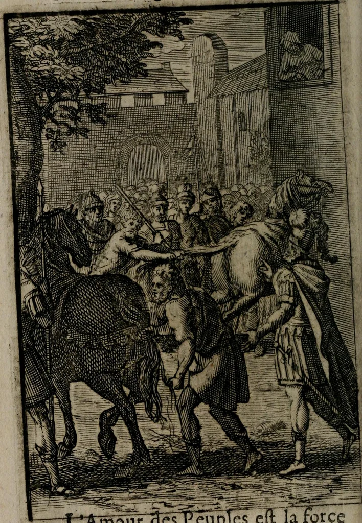 An illustration from La doctrine des moeurs : qui represente en cent tableaux la différence des passions, et enseigne la manière de parvenir à la sagesse universelle, 1688, leaf 111