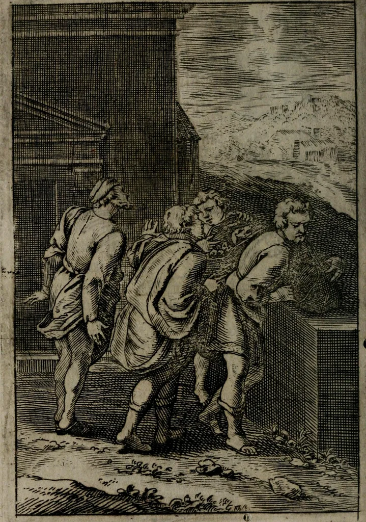 An illustration from La doctrine des moeurs : qui represente en cent tableaux la différence des passions, et enseigne la manière de parvenir à la sagesse universelle, 1688, leaf 123