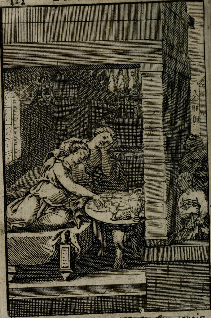 An illustration from La doctrine des moeurs : qui represente en cent tableaux la différence des passions, et enseigne la manière de parvenir à la sagesse universelle, 1688, leaf 139