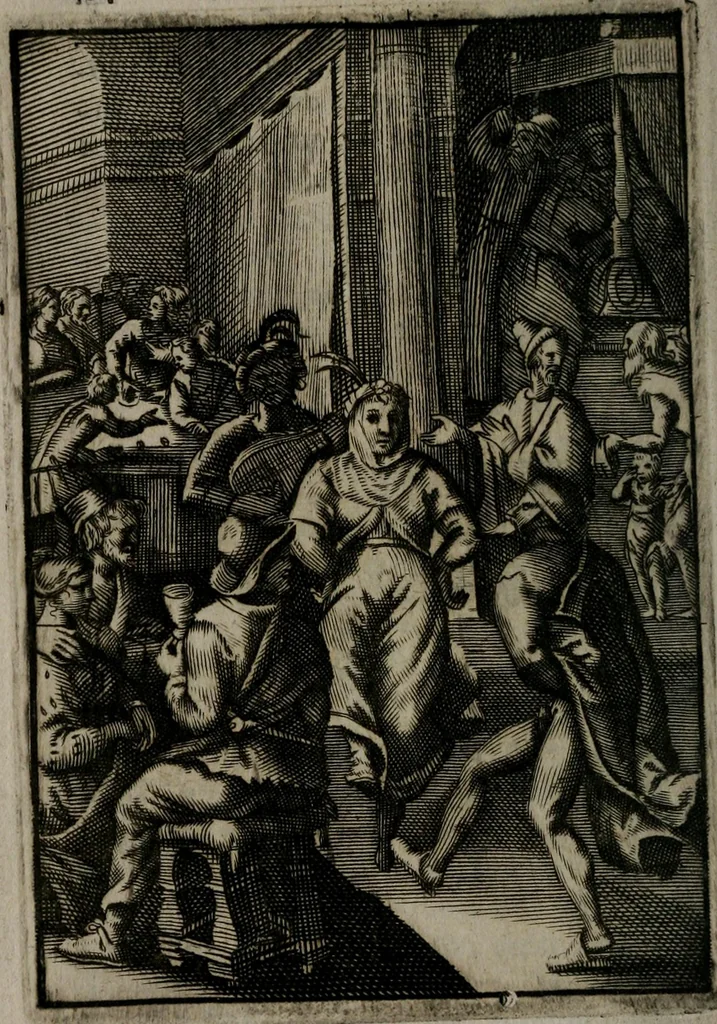 An illustration from La doctrine des moeurs : qui represente en cent tableaux la différence des passions, et enseigne la manière de parvenir à la sagesse universelle, 1688, leaf 159