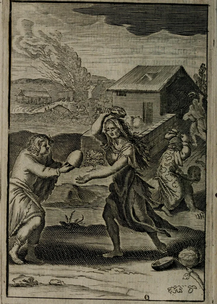 An illustration from La doctrine des moeurs : qui represente en cent tableaux la différence des passions, et enseigne la manière de parvenir à la sagesse universelle, 1688, leaf 195
