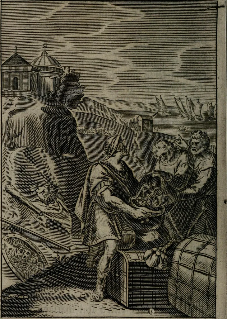 An illustration from La doctrine des moeurs : qui represente en cent tableaux la différence des passions, et enseigne la manière de parvenir à la sagesse universelle, 1688, leaf 207