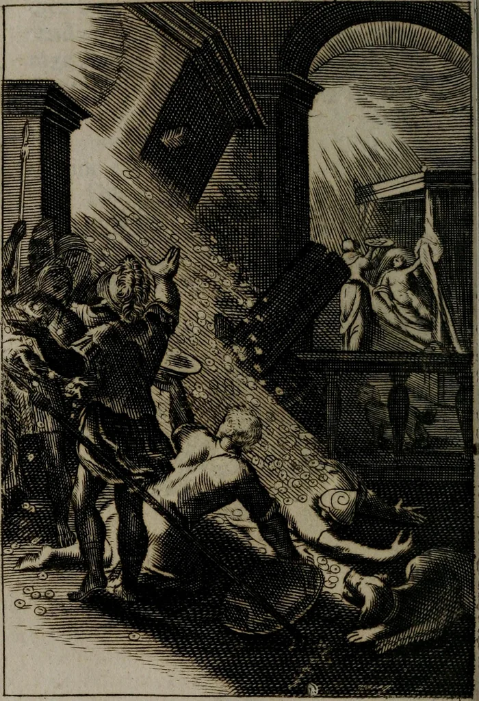 An illustration from La doctrine des moeurs : qui represente en cent tableaux la différence des passions, et enseigne la manière de parvenir à la sagesse universelle, 1688, leaf 211