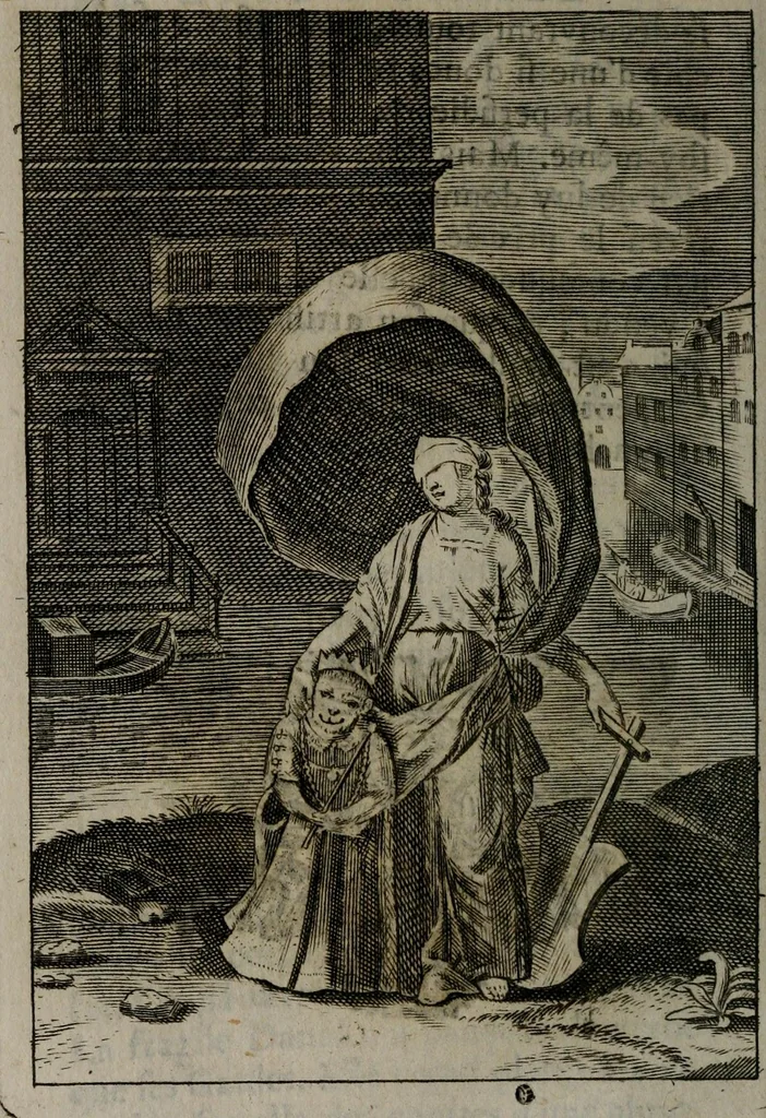 An illustration from La doctrine des moeurs : qui represente en cent tableaux la différence des passions, et enseigne la manière de parvenir à la sagesse universelle, 1688, leaf 215