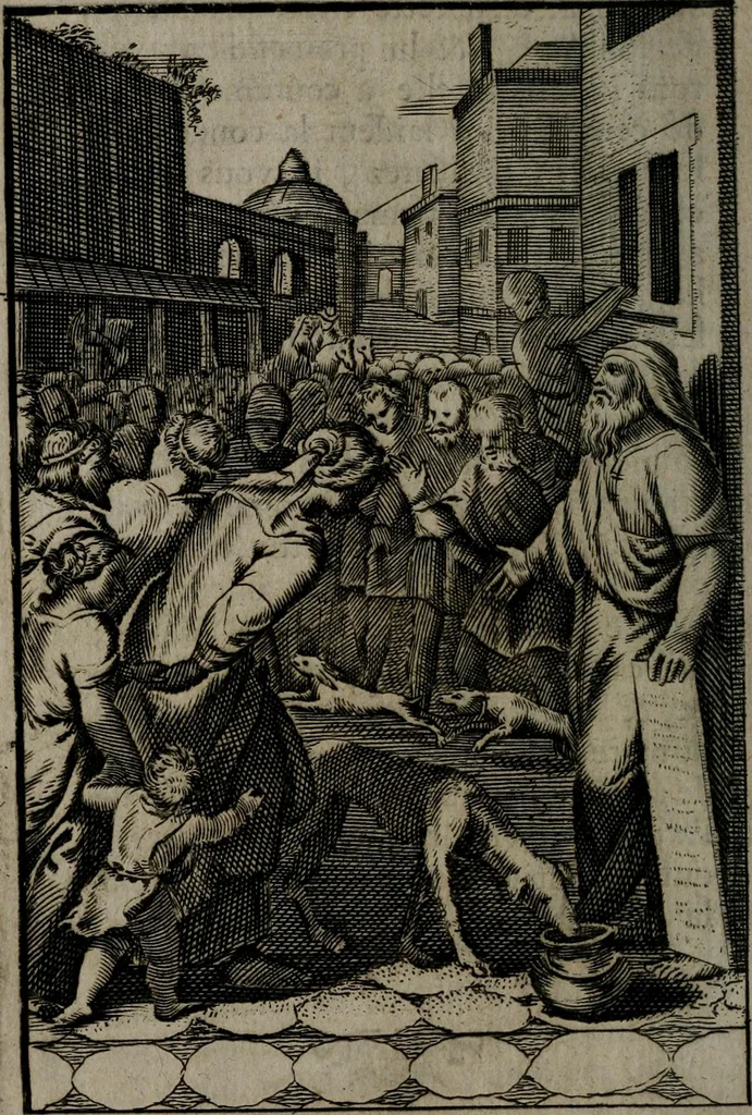 An illustration from La doctrine des moeurs : qui represente en cent tableaux la différence des passions, et enseigne la manière de parvenir à la sagesse universelle, 1688, leaf 23