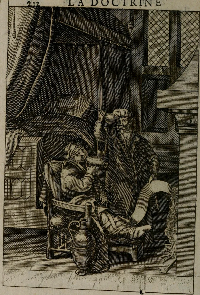 An illustration from La doctrine des moeurs : qui represente en cent tableaux la différence des passions, et enseigne la manière de parvenir à la sagesse universelle, 1688, leaf 231