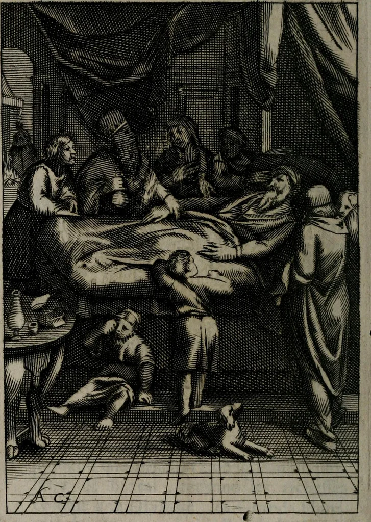 An illustration from La doctrine des moeurs : qui represente en cent tableaux la différence des passions, et enseigne la manière de parvenir à la sagesse universelle, 1688, leaf 255