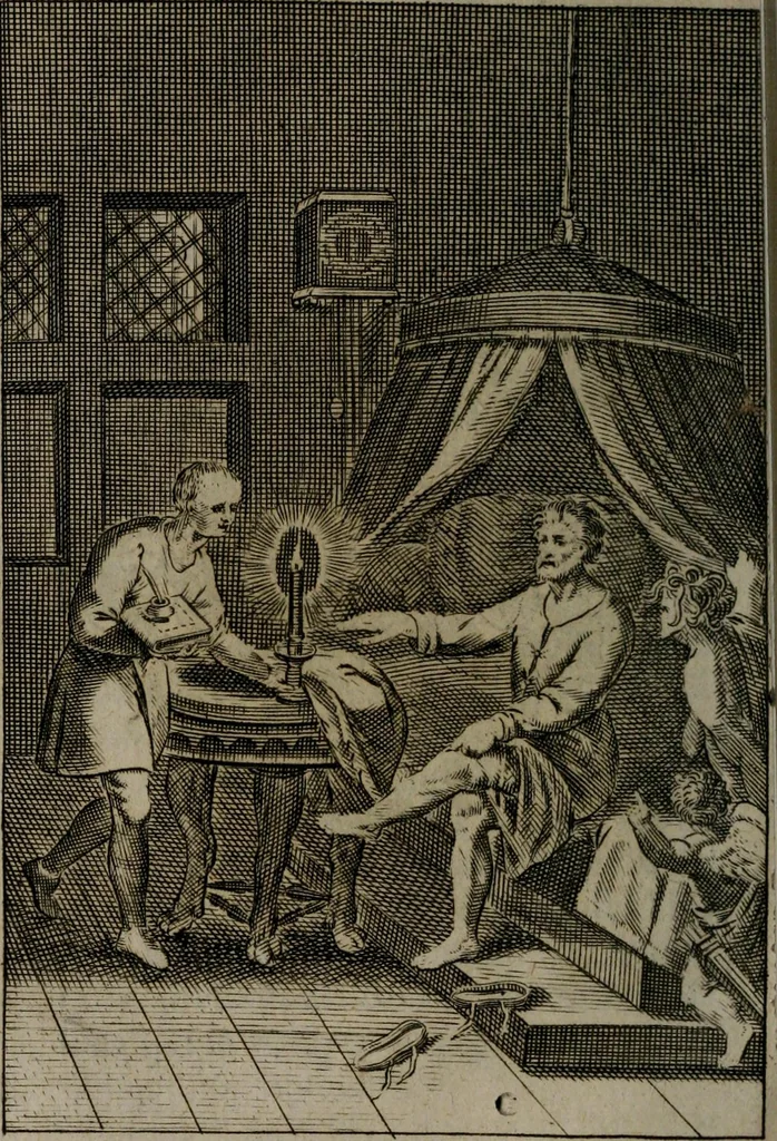 An illustration from La doctrine des moeurs : qui represente en cent tableaux la différence des passions, et enseigne la manière de parvenir à la sagesse universelle, 1688, leaf 281