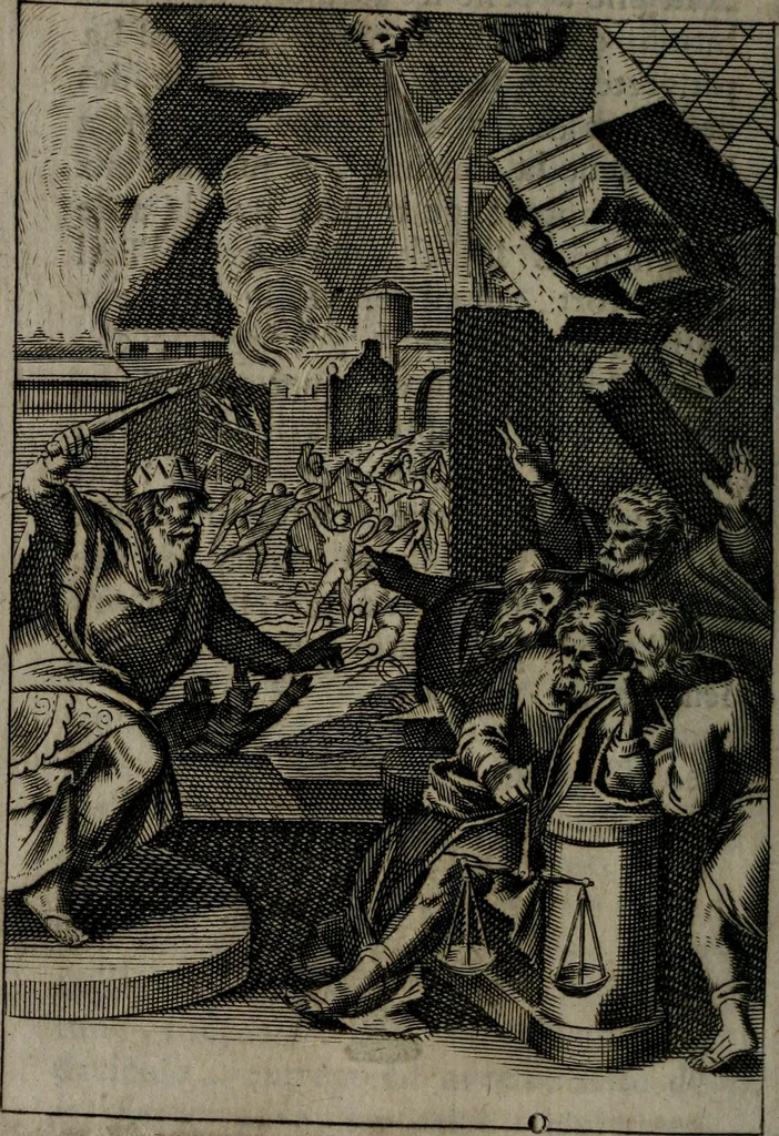 An illustration from La doctrine des moeurs : qui represente en cent tableaux la différence des passions, et enseigne la manière de parvenir à la sagesse universelle, 1688, leaf 293