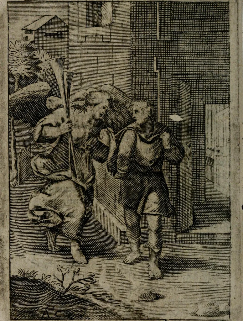An illustration from La doctrine des moeurs : qui represente en cent tableaux la différence des passions, et enseigne la manière de parvenir à la sagesse universelle, 1688, leaf 309