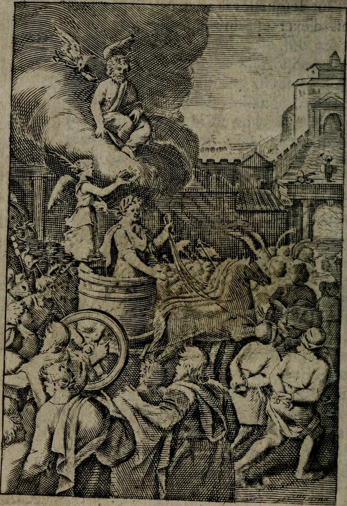 An illustration from La doctrine des moeurs : qui represente en cent tableaux la différence des passions, et enseigne la manière de parvenir à la sagesse universelle, 1688, leaf 313