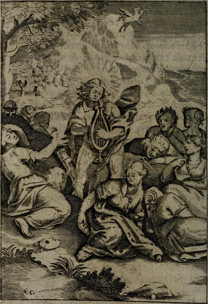 An illustration from La doctrine des moeurs : qui represente en cent tableaux la différence des passions, et enseigne la manière de parvenir à la sagesse universelle, 1688, leaf 325