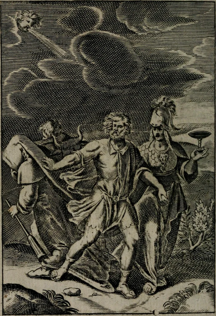 An illustration from La doctrine des moeurs : qui represente en cent tableaux la différence des passions, et enseigne la manière de parvenir à la sagesse universelle, 1688, leaf 333