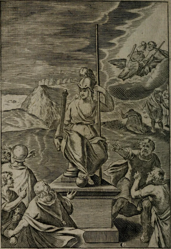 An illustration from La doctrine des moeurs : qui represente en cent tableaux la différence des passions, et enseigne la manière de parvenir à la sagesse universelle, 1688, leaf 341