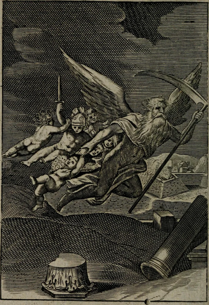 An illustration from La doctrine des moeurs : qui represente en cent tableaux la différence des passions, et enseigne la manière de parvenir à la sagesse universelle, 1688, leaf 357