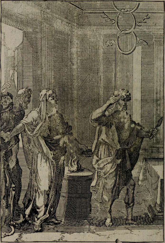 An illustration from La doctrine des moeurs : qui represente en cent tableaux la différence des passions, et enseigne la manière de parvenir à la sagesse universelle, 1688, leaf 393