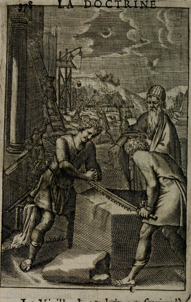 An illustration from La doctrine des moeurs : qui represente en cent tableaux la différence des passions, et enseigne la manière de parvenir à la sagesse universelle, 1688, leaf 397