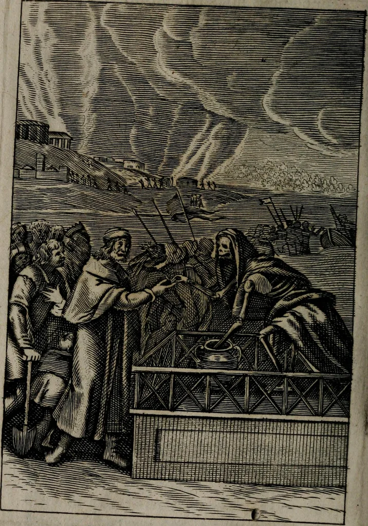 An illustration from La doctrine des moeurs : qui represente en cent tableaux la différence des passions, et enseigne la manière de parvenir à la sagesse universelle, 1688, leaf 413