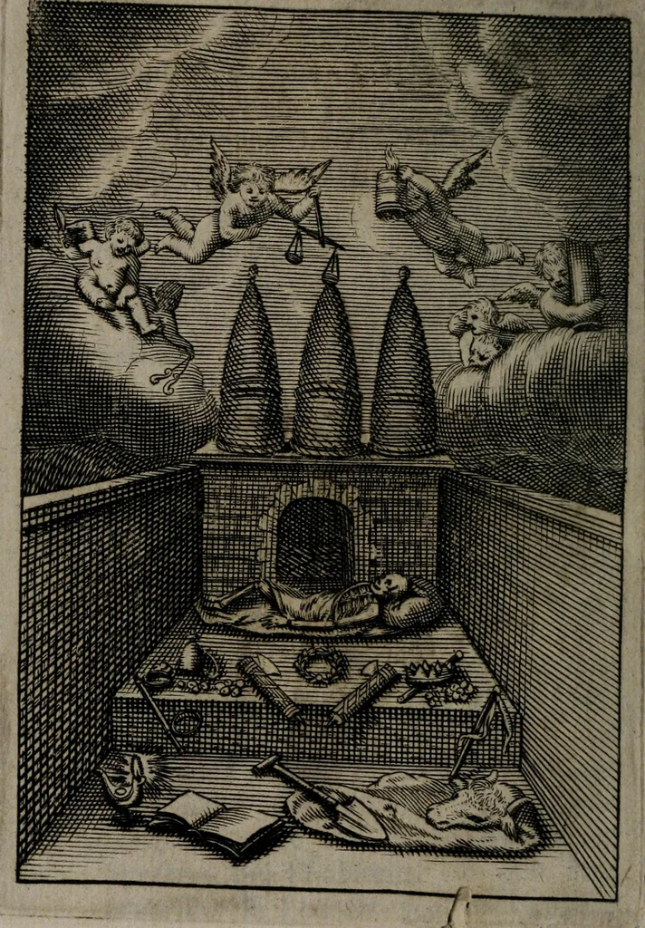 An illustration from La doctrine des moeurs : qui represente en cent tableaux la différence des passions, et enseigne la manière de parvenir à la sagesse universelle, 1688, leaf 429