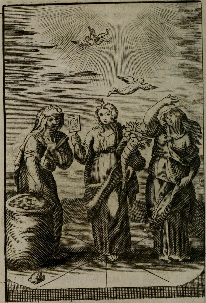 An illustration from La doctrine des moeurs : qui represente en cent tableaux la différence des passions, et enseigne la manière de parvenir à la sagesse universelle, 1688, leaf 51
