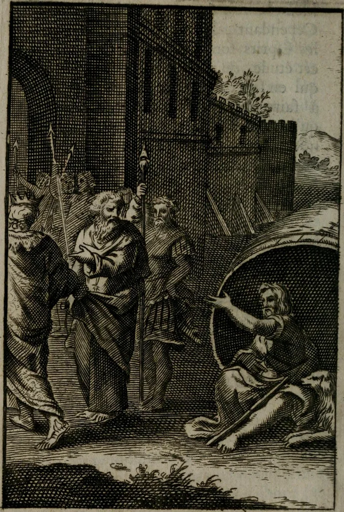 An illustration from La doctrine des moeurs : qui represente en cent tableaux la différence des passions, et enseigne la manière de parvenir à la sagesse universelle, 1688, leaf 71