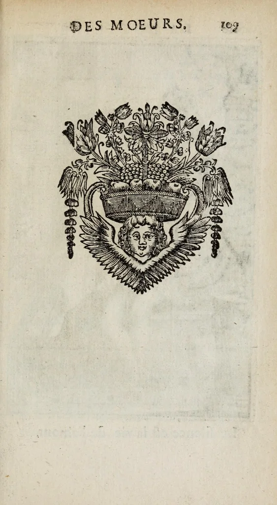 An illustration from La doctrine des moeurs : ou sont representés en cent tableaux la difference des passions, qui enseignent la maniere de parvenir a la sagesse universelle, 1682, leaf 129