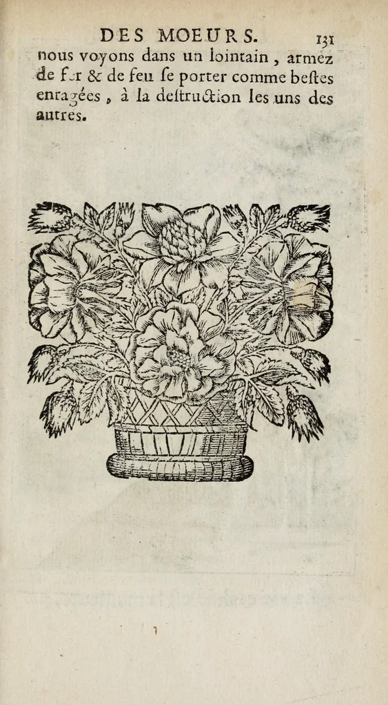 An illustration from La doctrine des moeurs : ou sont representés en cent tableaux la difference des passions, qui enseignent la maniere de parvenir a la sagesse universelle, 1682, leaf 153