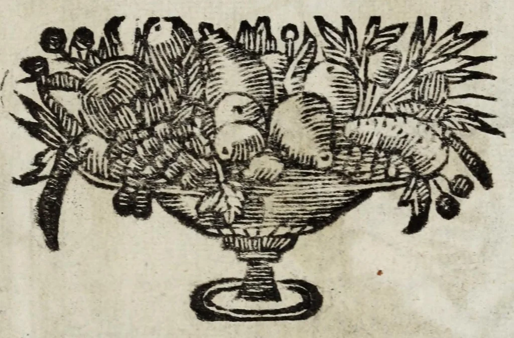 An illustration from La doctrine des moeurs : ou sont representés en cent tableaux la difference des passions, qui enseignent la maniere de parvenir a la sagesse universelle, 1682, leaf 375