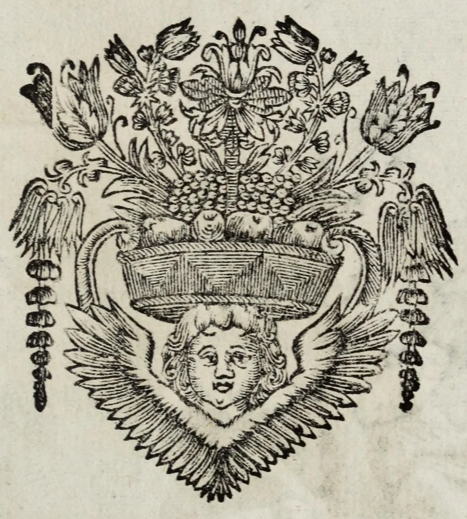 An illustration from La doctrine des moeurs : ou sont representés en cent tableaux la difference des passions, qui enseignent la maniere de parvenir a la sagesse universelle, 1682, leaf 419