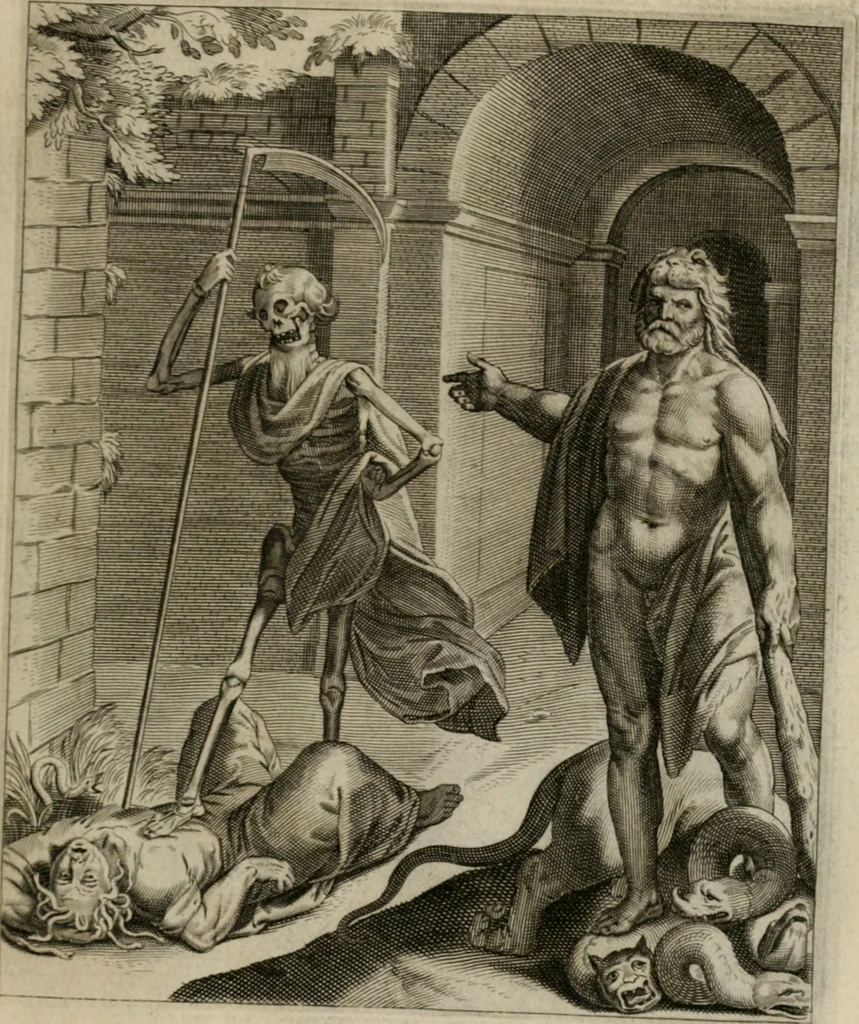 An illustration from La doctrine des moeurs : tiree de la philosophie des stoiques: representee en cent tableaux. Et expliquee en cent discours pour l'instruction de la ieunesse. Au Roy, 1646, leaf 184
