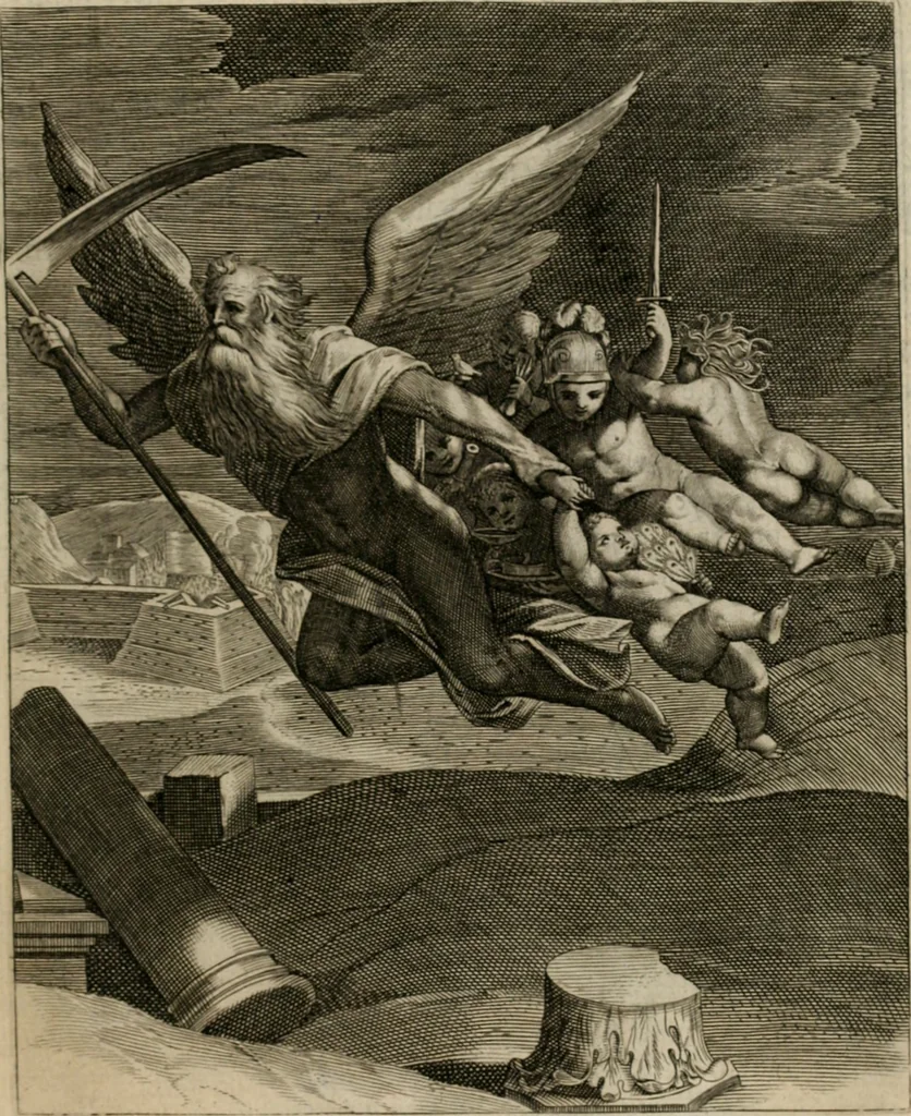 An illustration from La doctrine des moeurs : tiree de la philosophie des stoiques: representee en cent tableaux. Et expliquee en cent discours pour l'instruction de la ieunesse. Au Roy, 1646, leaf 190