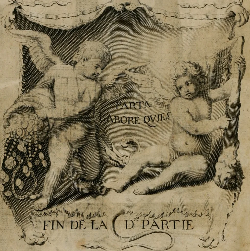 An illustration from La doctrine des moeurs : tiree de la philosophie des stoiques: representee en cent tableaux. Et expliquee en cent discours pour l'instruction de la ieunesse. Au Roy, 1646, leaf 225