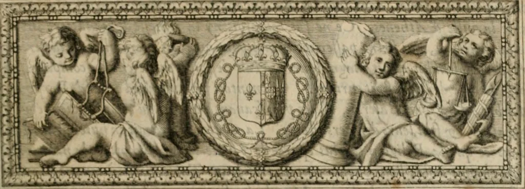 An illustration from La doctrine des moeurs : tiree de la philosophie des stoiques: representee en cent tableaux. Et expliquee en cent discours pour l'instruction de la ieunesse. Au Roy, 1646, leaf 30