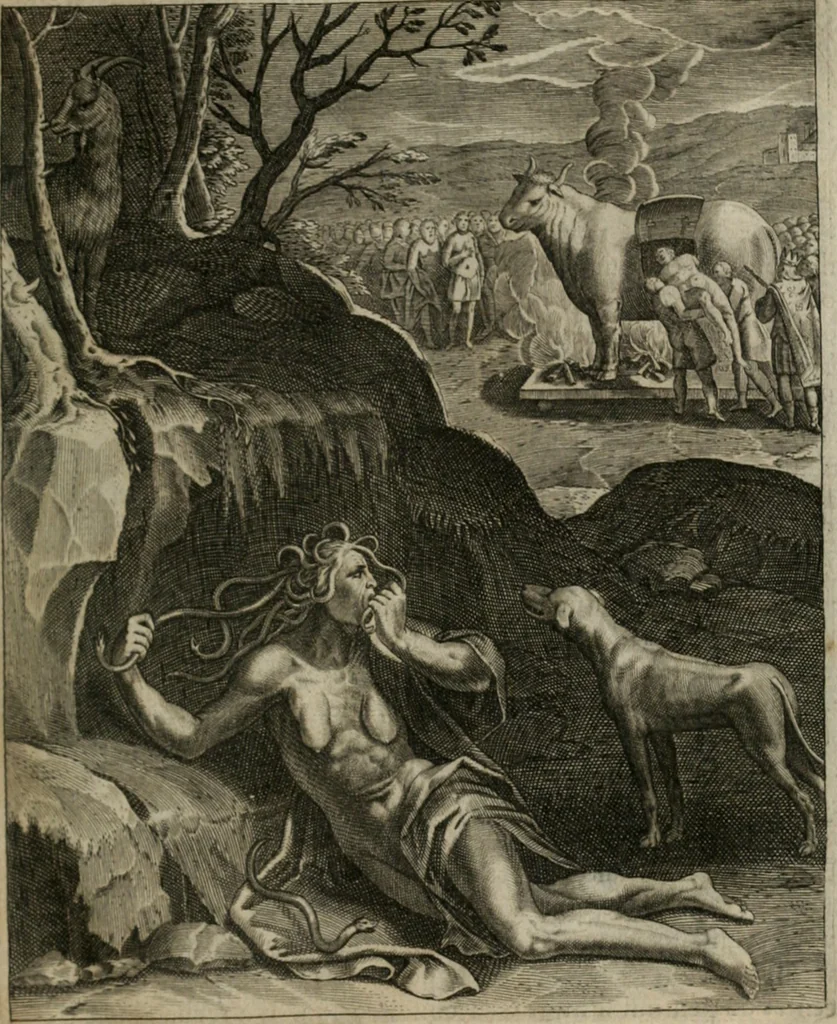 An illustration from La doctrine des moeurs : tiree de la philosophie des stoiques: representee en cent tableaux. Et expliquee en cent discours pour l'instruction de la ieunesse. Au Roy, 1646, leaf 80