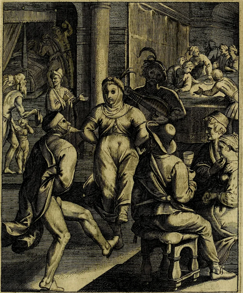 An illustration from La doctrine des moevrs, tiree de la philosophie des stoiques, representee en cent tableavx et expliqvee en cent discovrs pour l'instruction de la ieunesse, 1646, leaf 100
