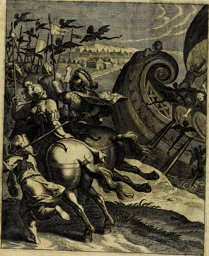 An illustration from La doctrine des moevrs, tiree de la philosophie des stoiques, representee en cent tableavx et expliqvee en cent discovrs pour l'instruction de la ieunesse, 1646, leaf 114