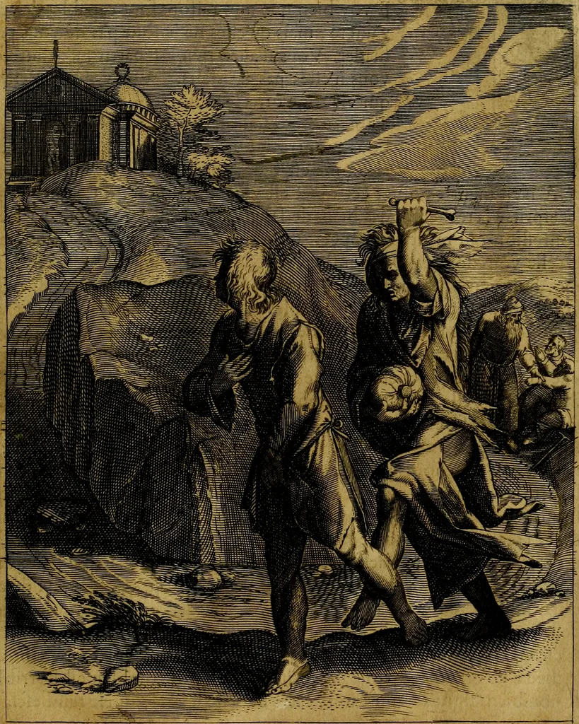 An illustration from La doctrine des moevrs, tiree de la philosophie des stoiques, representee en cent tableavx et expliqvee en cent discovrs pour l'instruction de la ieunesse, 1646, leaf 116