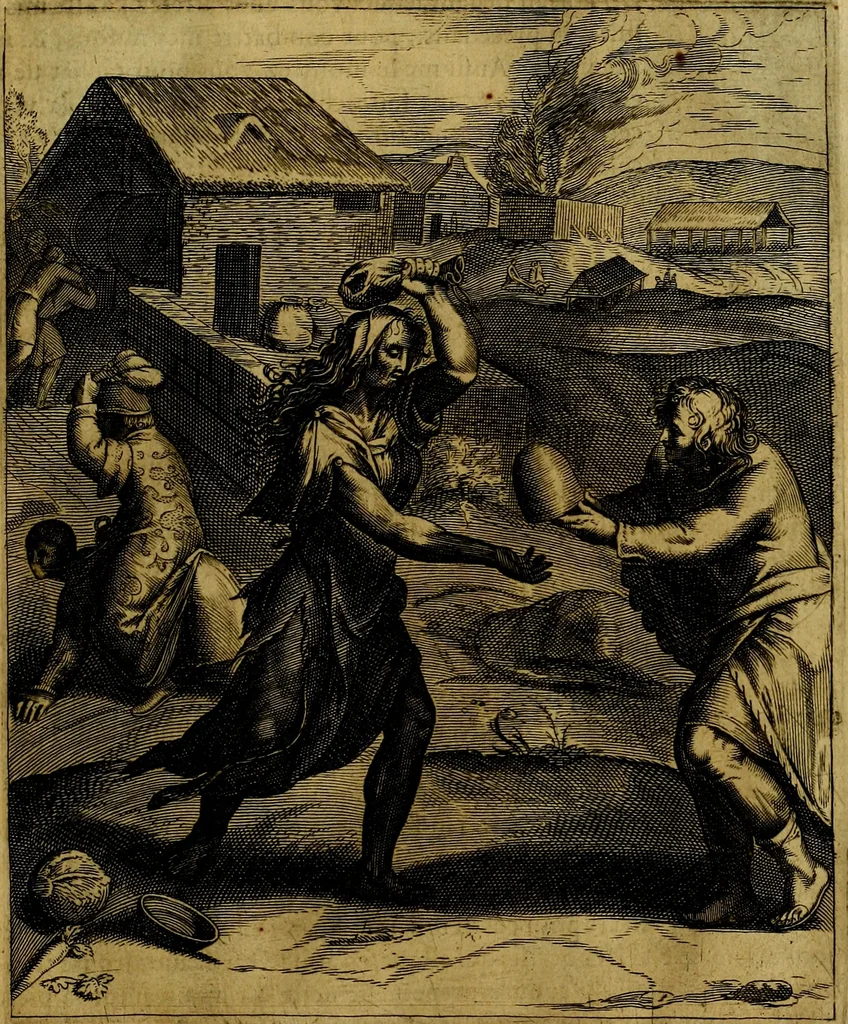 An illustration from La doctrine des moevrs, tiree de la philosophie des stoiques, representee en cent tableavx et expliqvee en cent discovrs pour l'instruction de la ieunesse, 1646, leaf 118