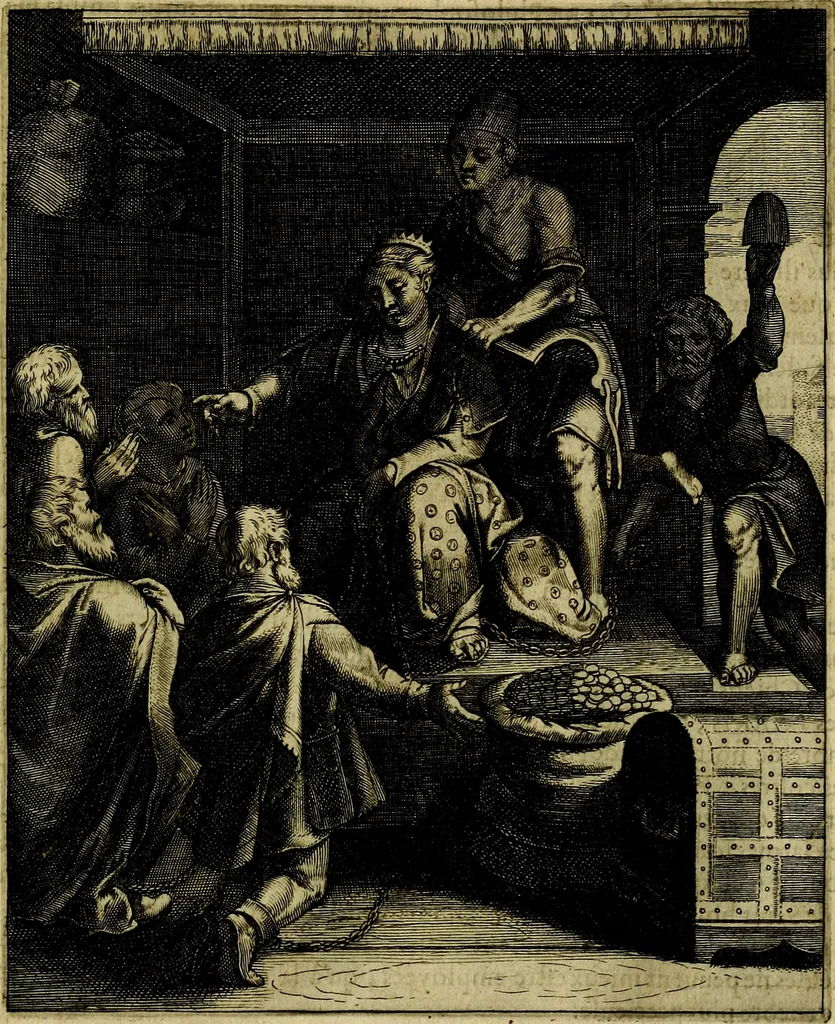 An illustration from La doctrine des moevrs, tiree de la philosophie des stoiques, representee en cent tableavx et expliqvee en cent discovrs pour l'instruction de la ieunesse, 1646, leaf 146