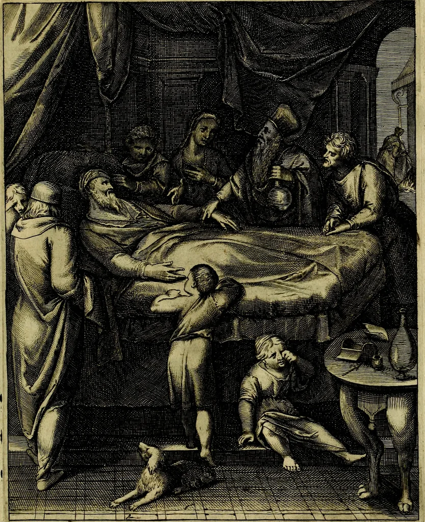 An illustration from La doctrine des moevrs, tiree de la philosophie des stoiques, representee en cent tableavx et expliqvee en cent discovrs pour l'instruction de la ieunesse, 1646, leaf 148