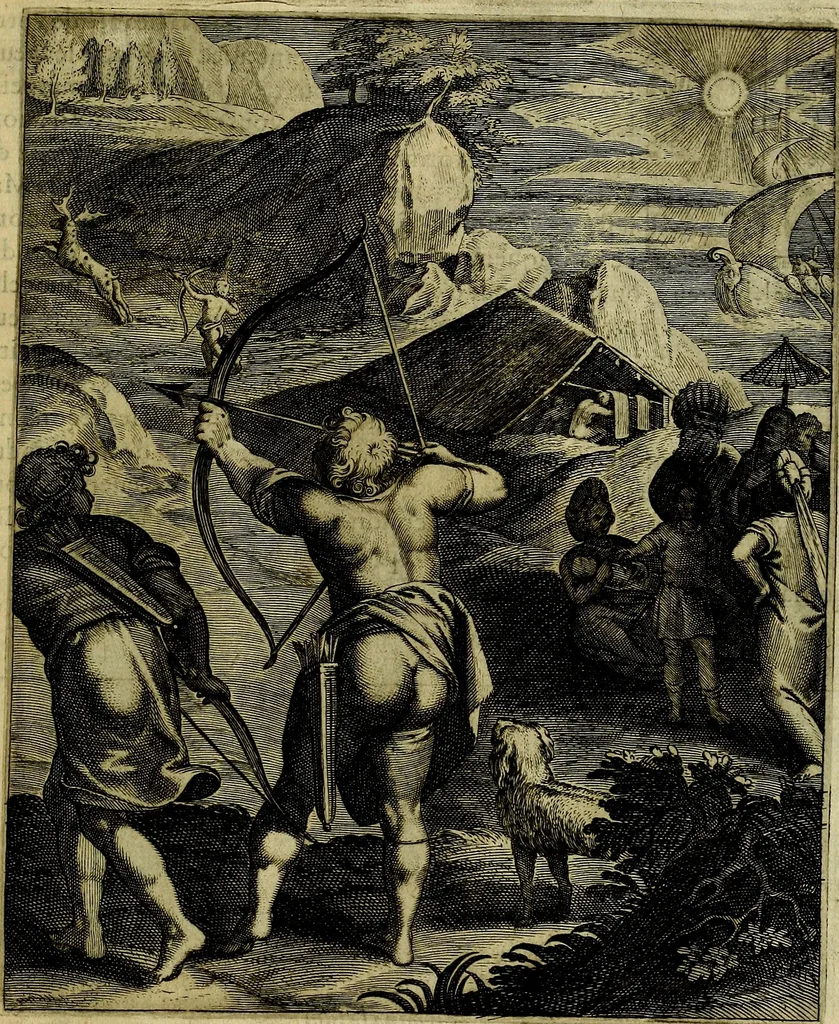 An illustration from La doctrine des moevrs, tiree de la philosophie des stoiques, representee en cent tableavx et expliqvee en cent discovrs pour l'instruction de la ieunesse, 1646, leaf 160