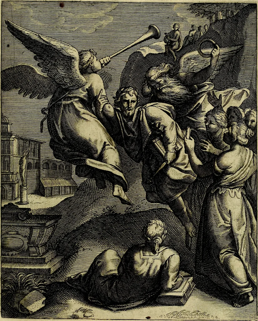An illustration from La doctrine des moevrs, tiree de la philosophie des stoiques, representee en cent tableavx et expliqvee en cent discovrs pour l'instruction de la ieunesse, 1646, leaf 182