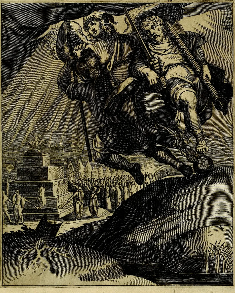 An illustration from La doctrine des moevrs, tiree de la philosophie des stoiques, representee en cent tableavx et expliqvee en cent discovrs pour l'instruction de la ieunesse, 1646, leaf 184